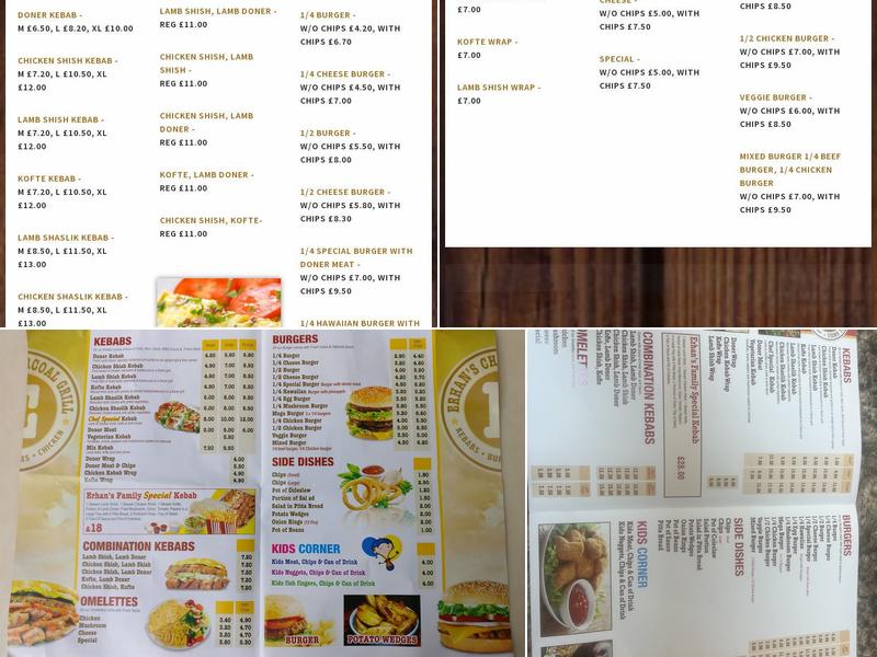 Erhan's Charcoal Grill Menu