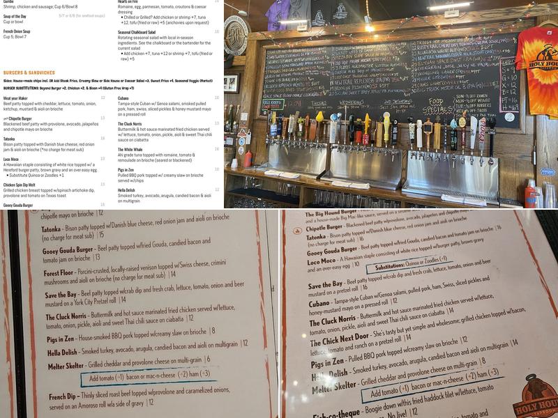 Holy Hound Taproom Menu