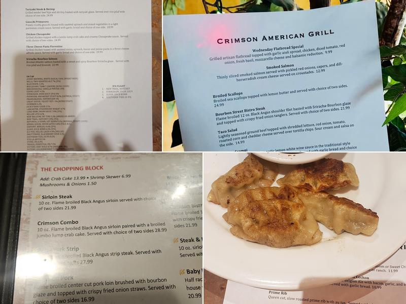 Crimson American Grill Menu