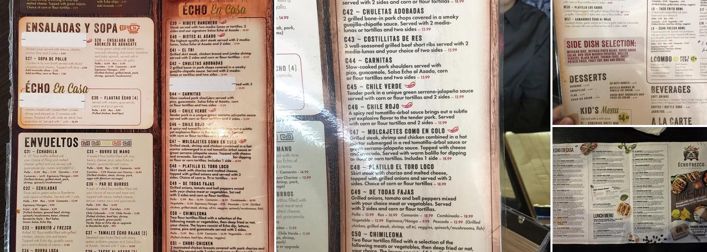 Echo Frezco Cocina Mexicana Menu