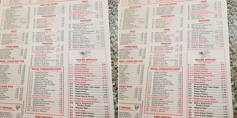 Peking Menu