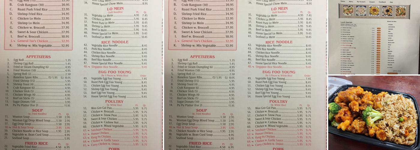 China One Menu