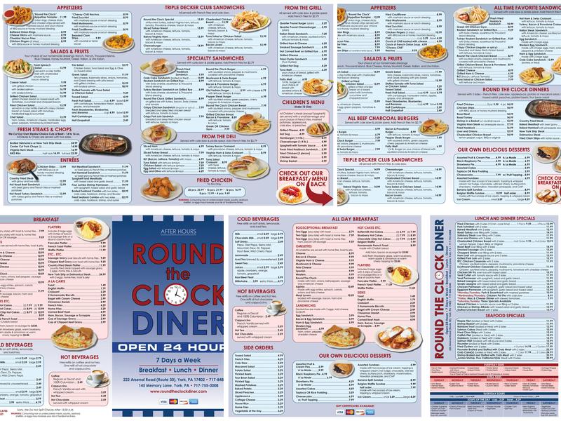 Round the Clock Diner - East Menu