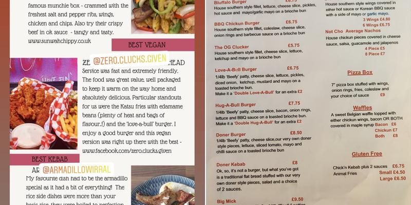 Zero Clucks Given Menu