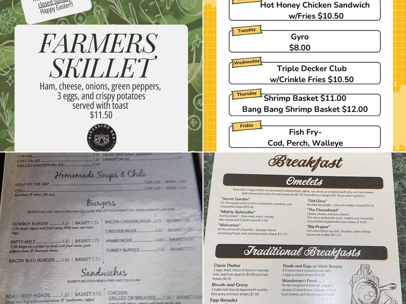 Dan & Tim's Riverside Menu