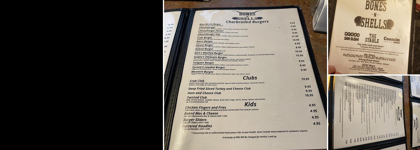 Bones-n-Shells Menu