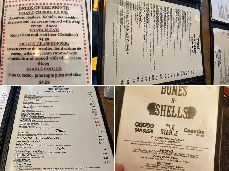 Bones-n-Shells Menu