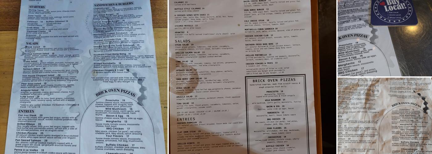 Iron Horse York Menu