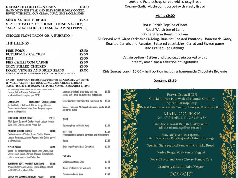 Jolly Colliers Inn Menu