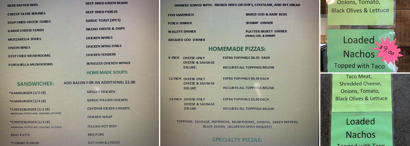 Al and Kelly's Newton Lake Inn Menu