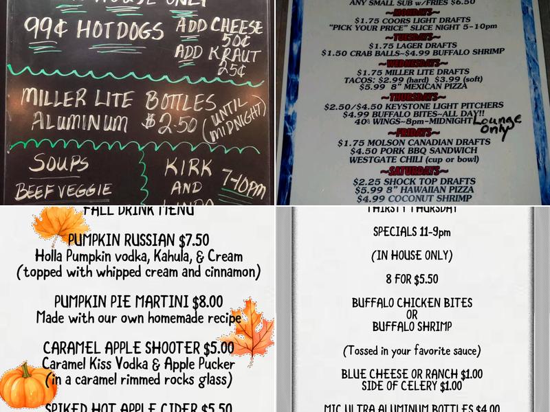 Westgate Restaurant & Lounge Menu