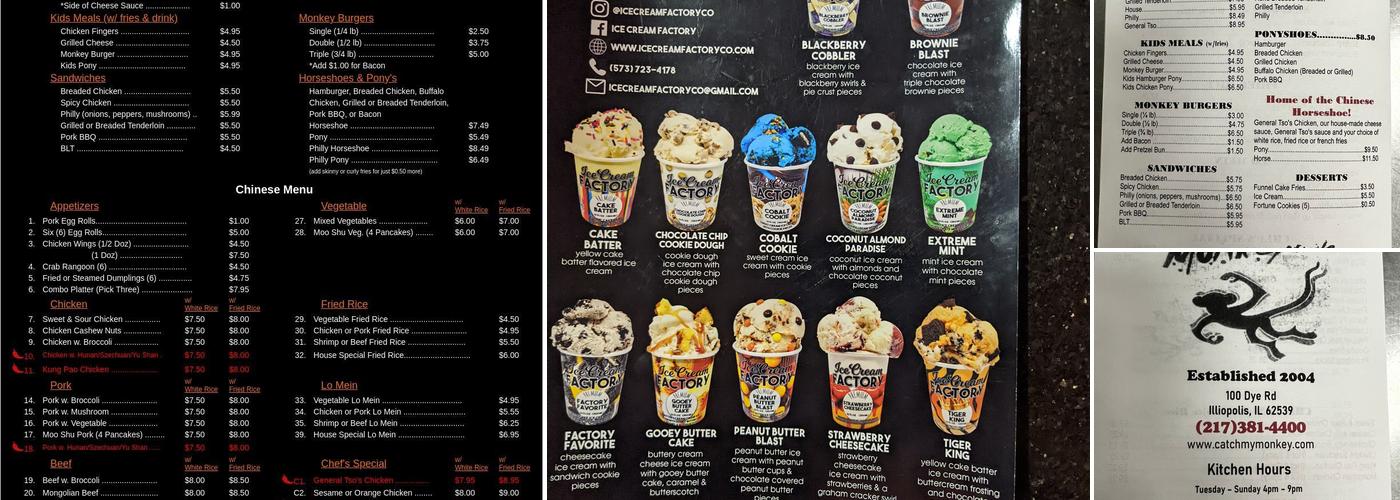 Uncle Monkeys Menu