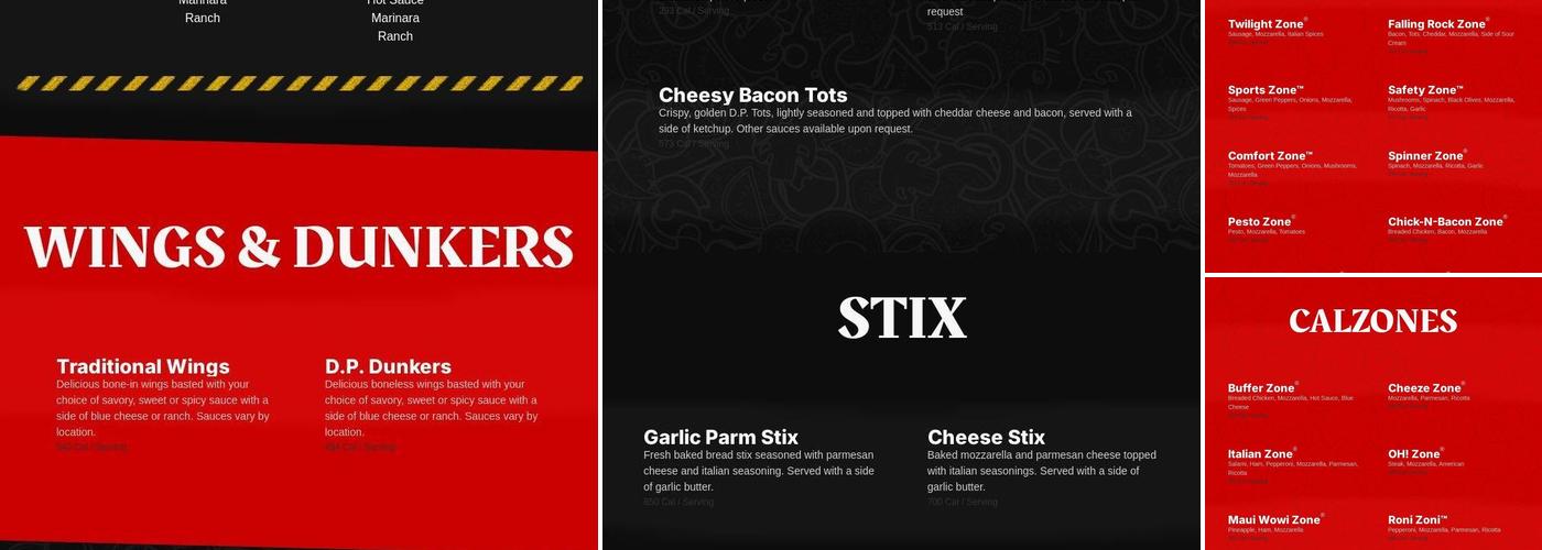 D.P. Dough Menu