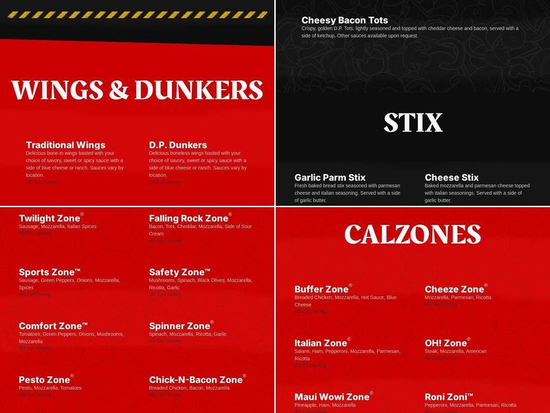 D.P. Dough Menu