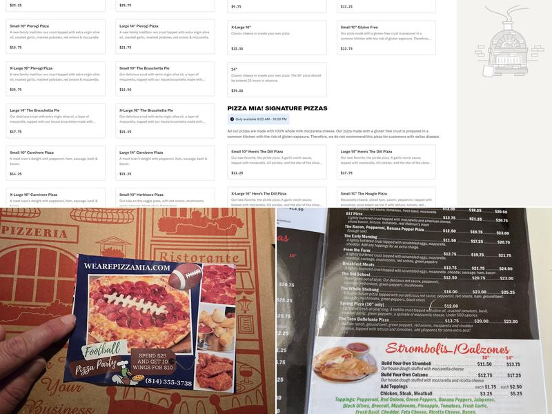 Pizza Mia Menu