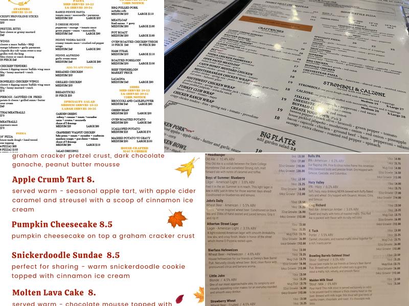 Robin Hood Brewing Co. Menu