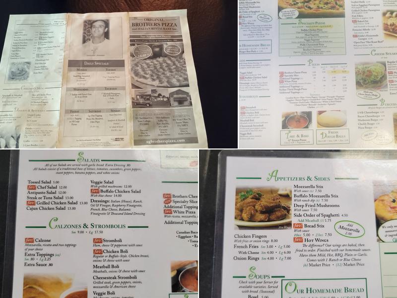 Brother's Pizza Menu
