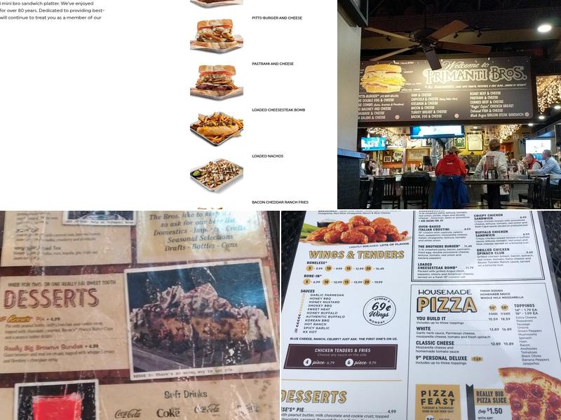 Primanti Bros. Restaurant and Bar Menu