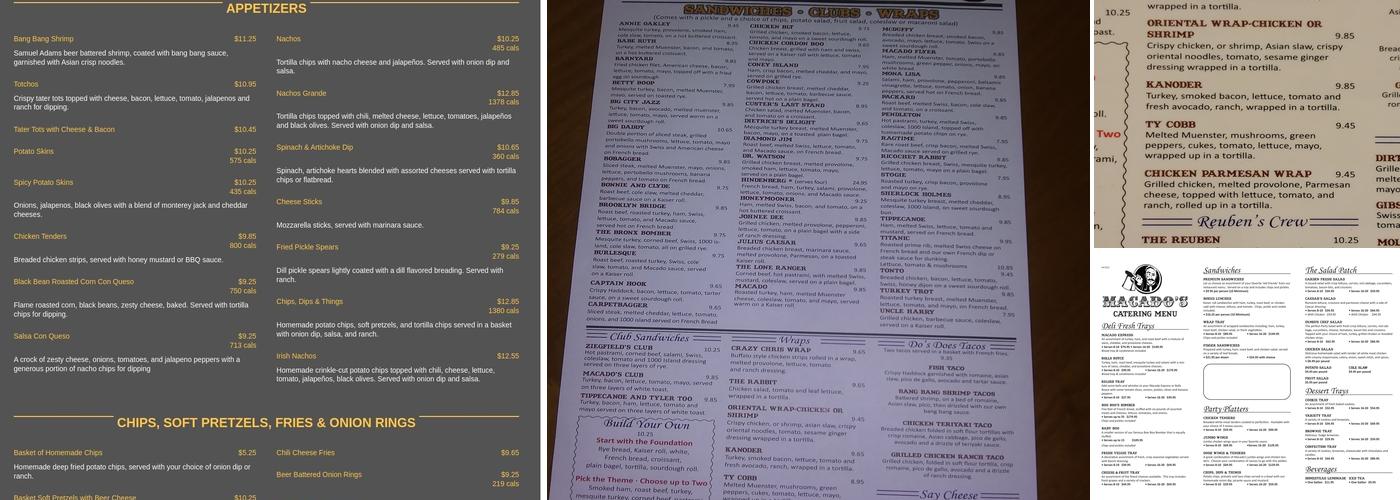 Macado's Menu