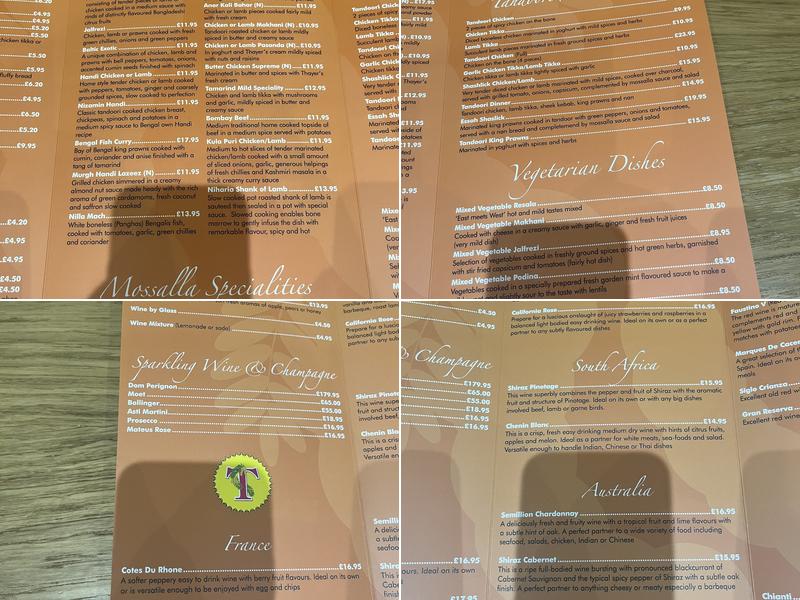 Tamarind Restaurant & Bar Tredegar Menu