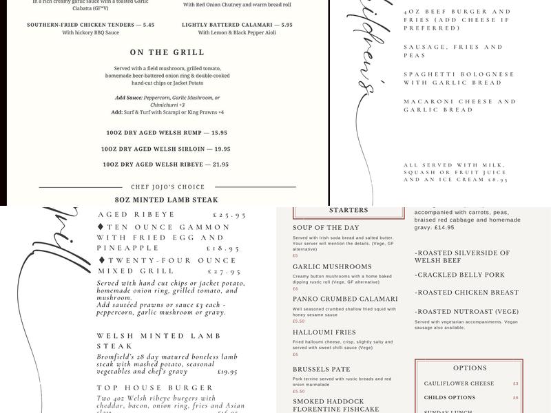 The Top House Menu
