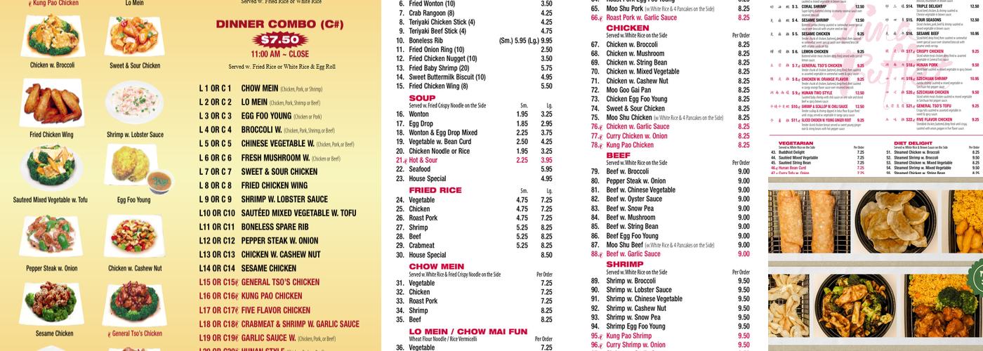 China Buffet Menu