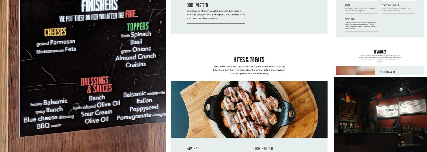 PYRO'S Fire Fresh Pizza Menu