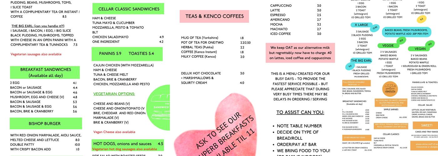 The Sandwich Cellar Menu