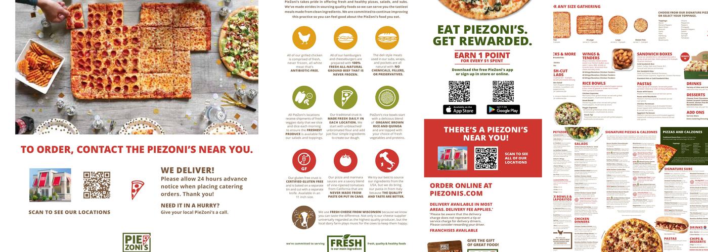 PieZoni's Pizza Menu