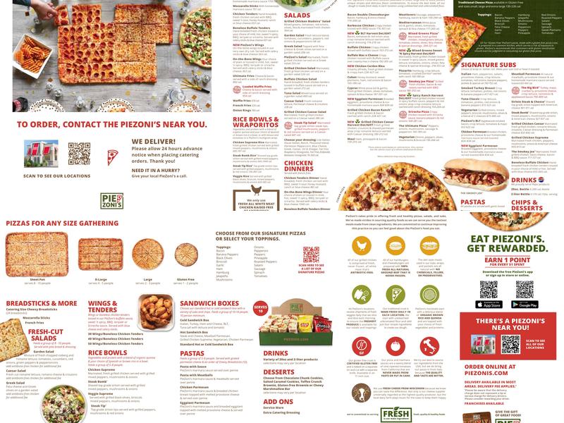 PieZoni's Pizza Menu