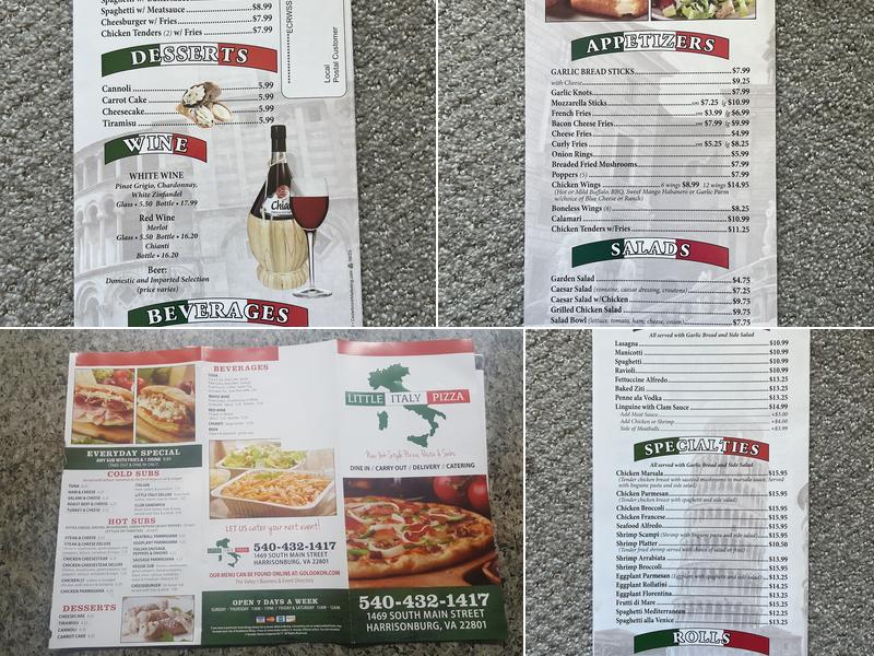 Little Italy Pizza Menu