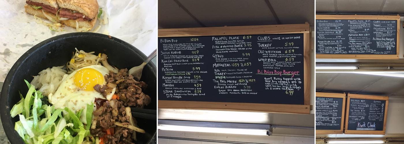 Kwik Chek Menu