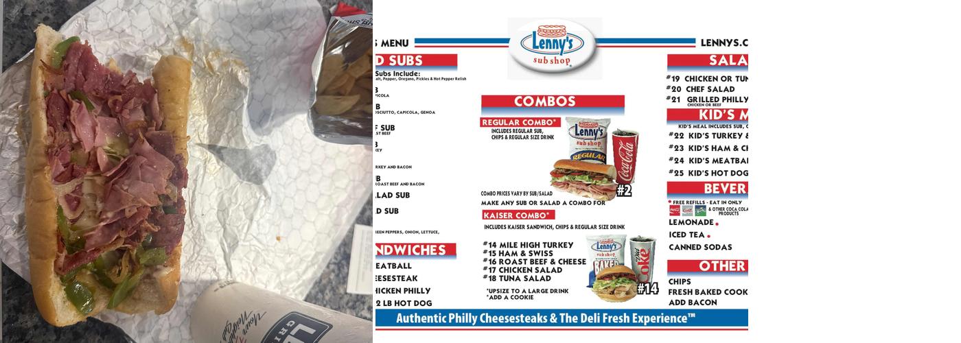 Lennys Grill & Subs Menu