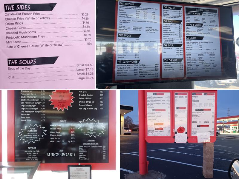 Burgerboard Menu