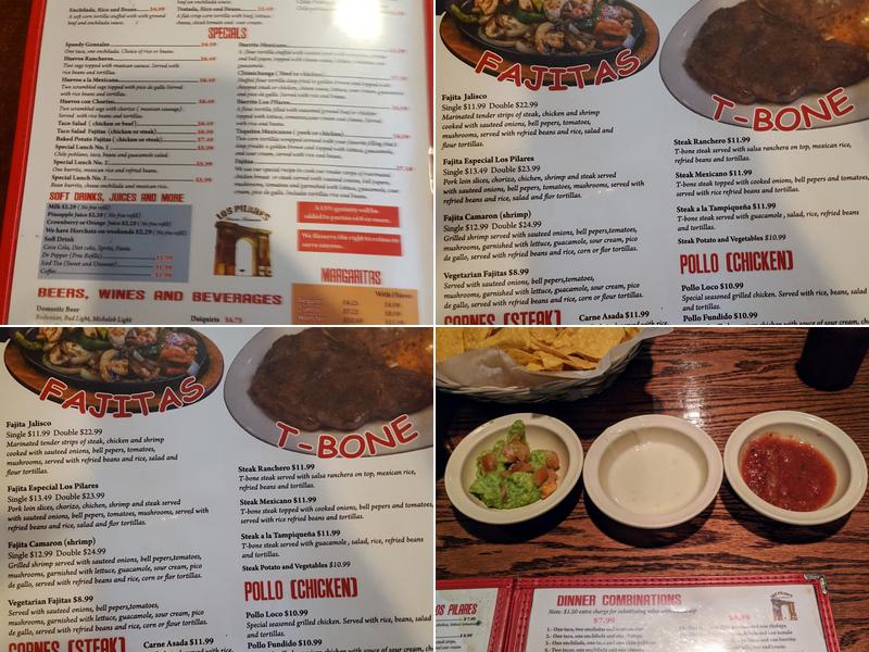 Los Pilares Mexican Menu