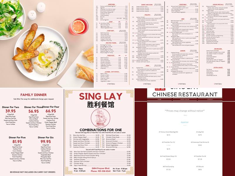 Sing Lay Menu