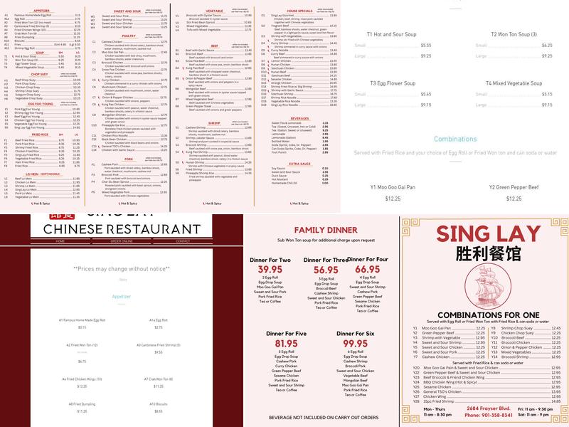 Sing Lay Menu