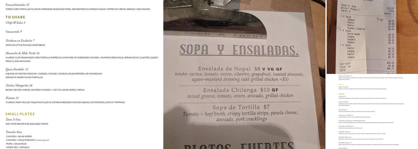 Chilangos Menu