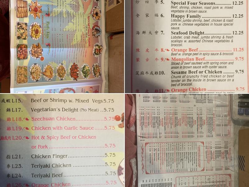 China Garden Restaurant Menu