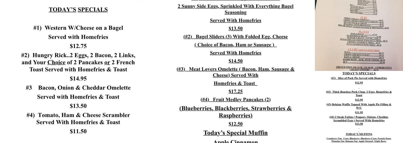 Rick & Dee's Menu