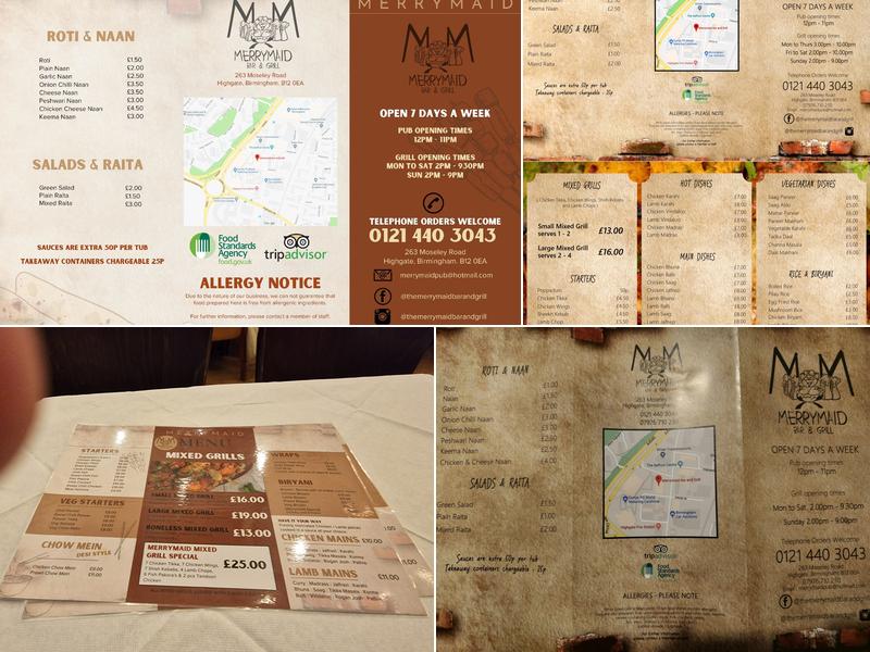 Merrymaid Bar and Grill Menu