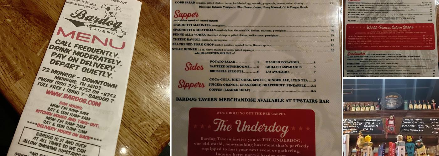 Bardog Tavern Menu
