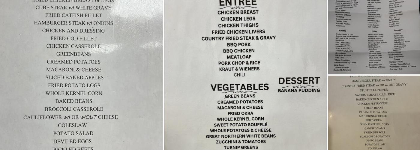 Village Cafeteria Menu