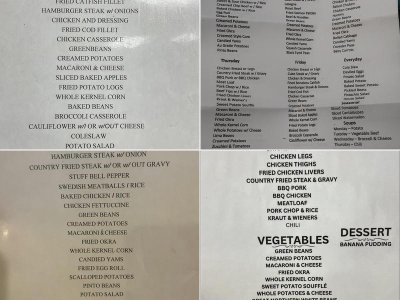 Village Cafeteria Menu