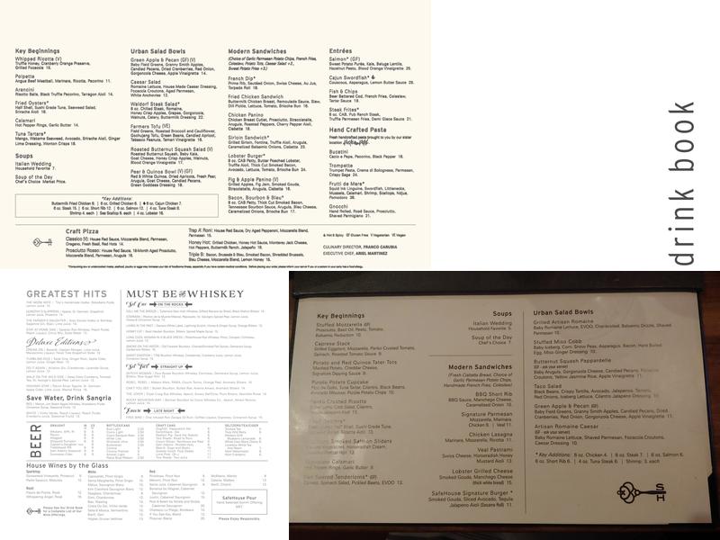 Safehouse Modern Neighborhood Eatery Menu