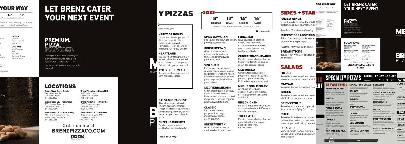 Brenz Pizza Co. Knoxville Menu