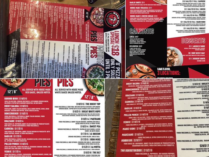 Hard Knox Pizza Bearden Menu