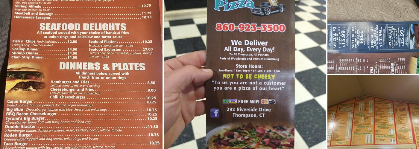 Riverside Pizza Menu