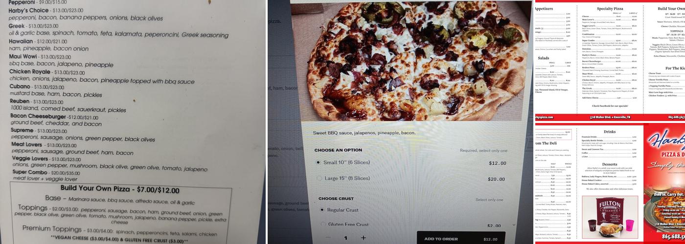 Harby's Pizza & Deli Menu