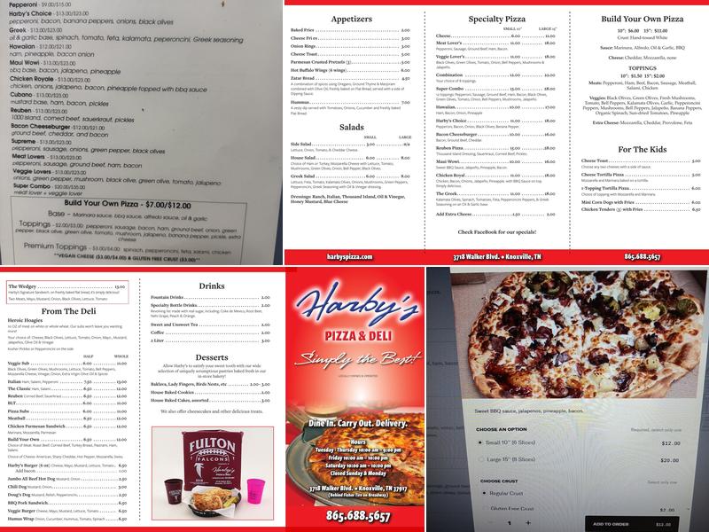 Harby's Pizza & Deli Menu